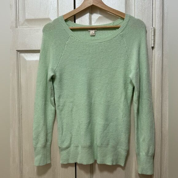 J.Crew Women M Mint Merino Wool Blend Soft Crew Neck Sweater Long Sleeve - Picture 1 of 9